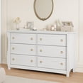 thumbnail image 4 of Boho Dresser with Rattan Accents - Natural Wood 6 or 7 Drawer Chest, Tall Freestanding Storage Organizer with Curved Legs for Bedroom, Living Room, Entryway, Balcony, 4 of 8
