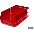 thumbnail image 4 of Triton Produits 3-220RWS Bac de Rangement Mural 26 Pcs avec 7-3/8 Pouces L x 4-1/8 Pouces L x 3 Pouces H Bacs en Polyéthylène Rouges Emboîtables, 24 Unités, Rails de Montage Mural 8-3/4 Pouces L avec Matériel, 2 pk, 4 of 7