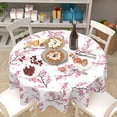 thumbnail image 2 of Cherry Blossom Branche Tablecloth Round 60 Inch Vintage Pink Floral Table Cloth Washable Spring Summer Flower Table Cover for Kitchen Dining Holiday Party Picnic Indoor Outdoor Home Decor, 2 of 6