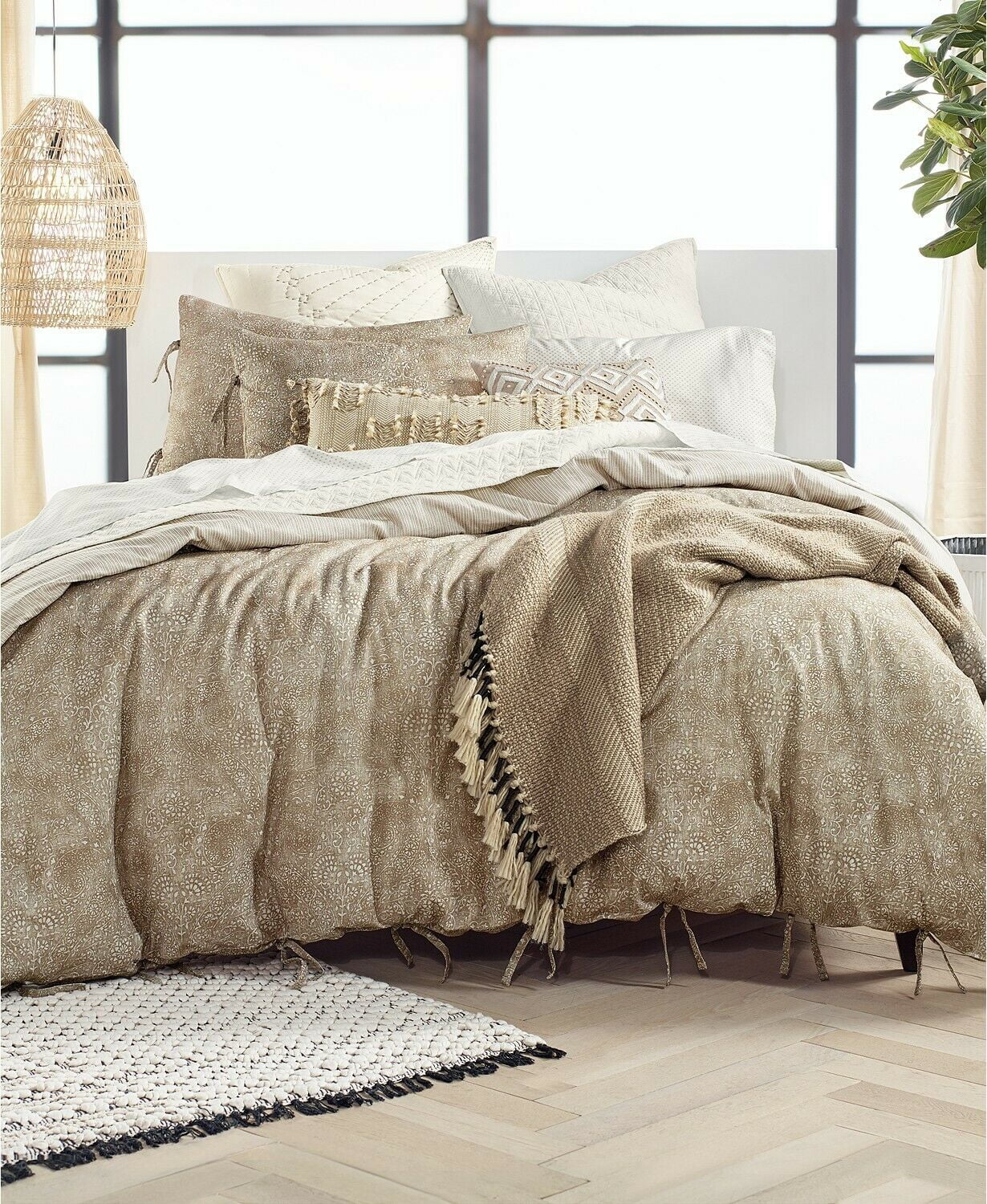 Lucky Brand Kashmir 2Pc Reversible Eastern Inspired Cotton Comforter Set TWIN