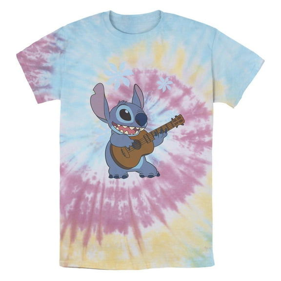 Men's Lilo & Stitch Floral Ukulele Dance  Graphic T-Shirt