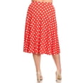thumbnail image 3 of Women's Plus Size A-Line Casual Flared Elastic Band Polka Dot Midi Skirt, 3 of 6