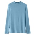 thumbnail image 4 of NominalSnugLong Sleeve Shirts for Women Turtleneck Ribbed Knit Tops Stretchy Soft Slim Fitted Sweaters, 4 of 8
