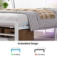 thumbnail image 4 of Zimtown Twin Set of 2 Bed Frame with Storage Headboard, LED Lights, and Charging Station, Single Metal Platform Bed, White, 4 of 10
