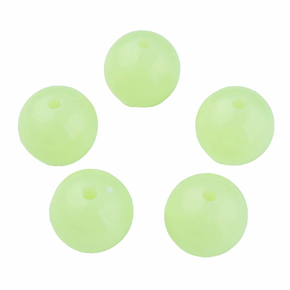 Luminous Acrylic Beads Glow in the Dark Round Light Green 20mm Hole: 3.5mm DIY