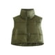 thumbnail image 2 of Sunloudy - Chaleco corto cálido de invierno para mujer, sin mangas, cuello alto, chaleco acolchado ligero de doble cara Sunloudy moda, 2 of 3