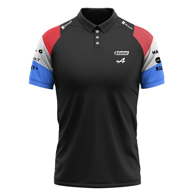 Nouveau Costume de Course F1 Red Bull Haut à Manches Courtes Polo Équipe Hommes-QIUPING