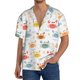 thumbnail image 1 of Balery Colorful Crabs Camisa Casual de Manga Corta con Botones para Hombre, Texturizada, Estilo Cubano, para Playa, Verano-Medium, 1 of 5