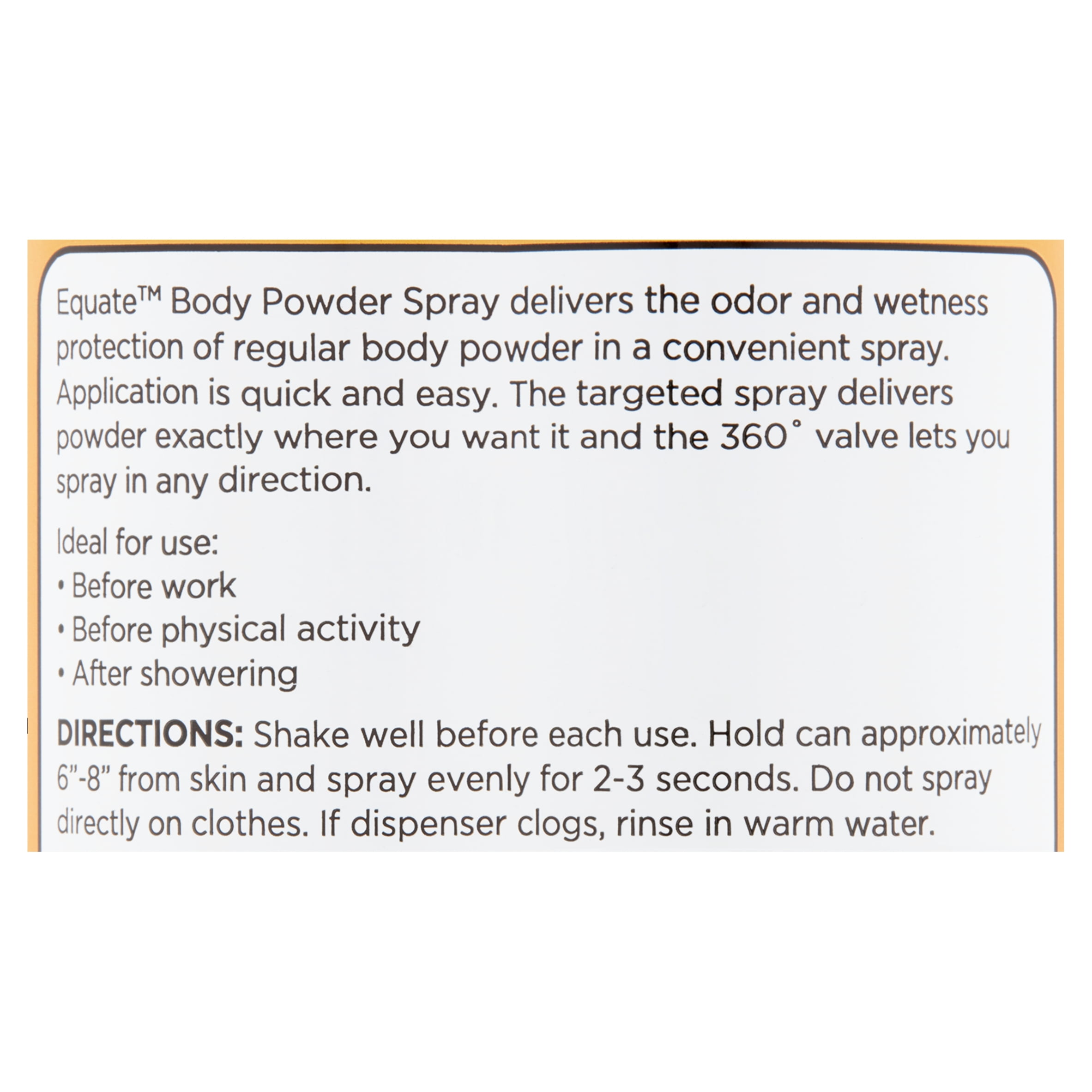 Equate Fresh Scent Body Powder Spray, 7 Oz.