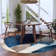 thumbnail image 3 of Round Rugs 5Ft, Navy Blue Round Area Rug Washable Indoor Throw Carpet, Contemporary Modern Geometric Abstract Soft Non Slip Circle Rug for Cabinet Bathroom Home Decor Aesthetic, 3 of 8