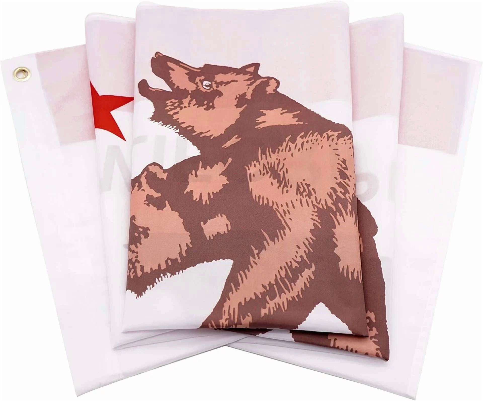 3X5' California Republic 2 Headed Bear State Flag Ca Usa Bear American Banner