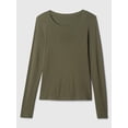 thumbnail image 4 of Remera GAP para mujer de manga larga, cuello redondo, color oliva, talla XXL, 4 of 4