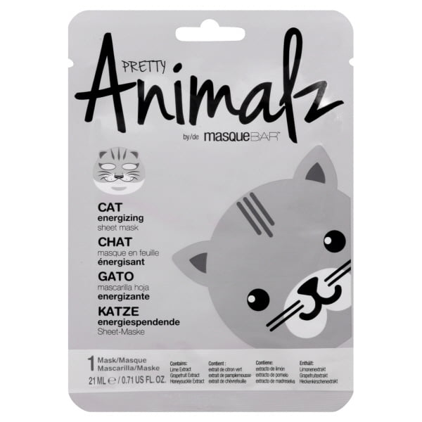 masque BAR Pretty Animalz Cat Sheet Mask, Hydrating Korean Skin Care