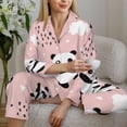 thumbnail image 6 of Vsdgher Panda Pajamas Set Long Sleeve Sleepwear Womens Button Down Nightwear Pj Sets-XX-Large, 6 of 7
