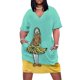 thumbnail image 1 of Chica con falda de plátano comiendo plátanos Vestido holgado de bolsillo Vestidos de noche para mujer 2025 Ropa, 1 of 7