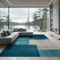 thumbnail image 2 of ODIKA 8'x10' Washable Area Rug Hallway Abstract Long Brushstroke Contemporary Watercolor Hallways for Dining Room, Large Office, Lounge, Non-Slip Chair-Friendly Mat, 2 of 7