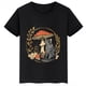 thumbnail image 3 of Camiseta de algodón de verano para niños con estampado de gato y hongo, camisetas personalizadas de manga corta negras para niños y niñas, 3 of 5