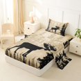 thumbnail image 2 of Castle Fairy Animal Moose Twin Sheets 3pcs,Vintage Jungle Wildlife Bedding,Black Cream,1 Fitted Sheet, 1 Flat Sheet and 1 Pillowcase, 2 of 6