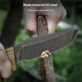 thumbnail image 7 of Full Tang Outdoor Knife 3.7" D2 Steel - Wood Handle & Leather Sheath for Outdoor/Camping/Hiking, 7 of 7