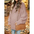thumbnail image 4 of MOSHU Oversized Sweaters for Women Cable Knit Chunky Pullover Sweater, 4 of 10