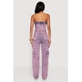 thumbnail image 4 of Women's Acid Wash Strapless Button Front Utility Jumpsuit, 4 of 4