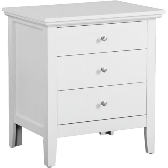 Glory Furniture Hammond 3 Drawer Nightstand in White