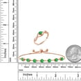 thumbnail image 2 of Gem Stone King 3.41 Ct Round Green Nano Emerald 18K Rose Gold Plated Silver Ring and Bracelet Jewelry Set (Size 5), 2 of 3