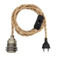 thumbnail image 3 of Cable de alimentación de la lámpara,Lámpara Cable de alimentación Lámpara colgante retro,Cable de lámpara con enchufe de interruptor de pie para colgar,Luz de la lámpara Encendido Bronce Yuyangstore Cable de alimentación de la lámpara, 3 of 7