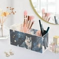 thumbnail image 5 of Cat Blue Pencil Pen Cosmetic Holder Cup Makeup Brush Holder Desk Accessories Holder Acrylic Organizer for Office School Home, 5 of 7