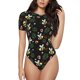 thumbnail image 1 of Balery Bees Body de cuello redondo de manga corta para mujer Tops de manga corta Tops básicos-Large, 1 of 7