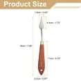 thumbnail image 2 of Uxcell Palette Knife Painting Tool 1.73" x 0.63" Stainless Steel Teardrop Blade 7.48" Length Spatula Painting Pallet knife with Hole Beech Wood Handle for Oil Acrylic Canvas, Red/Silver, 2 of 7