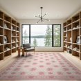 thumbnail image 2 of ODIKA Pink Lattice Trailing Ribbon Vines Vintage Clusters Shack for Great Room, Indoor Open Concept, Large Living Low Profile Flatwoven, 2 of 7