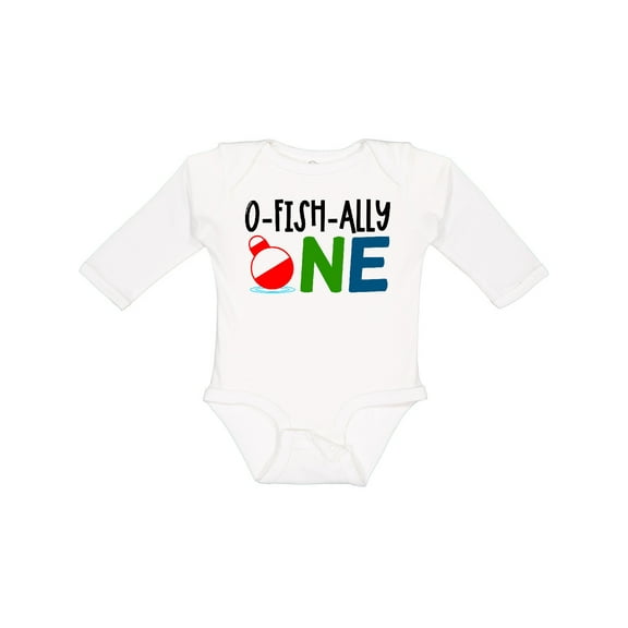 Inktastic O-fish-ally One Boys or Girls Long Sleeve Baby Bodysuit