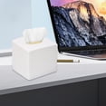 thumbnail image 6 of Yesbay Tissue Box Cover Square Tissue Box Holder ,Oval Opening Decorative Tissue Storage Cube Vanity Countertop Bedroom Dresser Office Paper Dispenser, 6 of 8