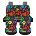 thumbnail image 2 of Pzuqiu Colorful Dog Paw Car Seat Cover Auto Accessories Interior 4Pcs, Front Seat Protector, Auto Seat Rear Split Bench Cover Universal Automotive Seat Cover Accessories, 2 of 7