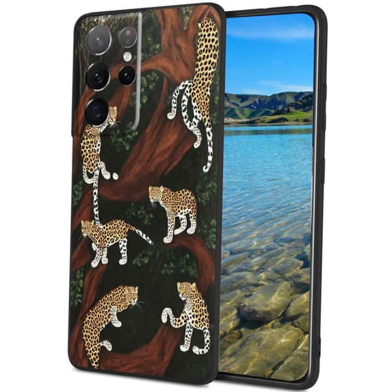 Compatible with Samsung Galaxy S21 Ultra Phone Case, Leopard-Protective-67 Case Men Women, Flexible Silicone Shockproof Case for Samsung Galaxy S21 Ultra