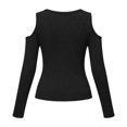 thumbnail image 5 of HGIEYS Womens V Neck Cold Shoulder Tops Short/Long Sleeve Summer T Shirts, 5 of 5