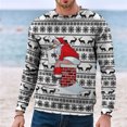 thumbnail image 2 of Telankuip 2025 Christmas Sweatshirts for Men Funny Crew Neck Pullovers Long Sleeve Christmas Print Retro Santa Claus Tops Warm Comfortable Fitted Casual Workout Sweatshirt White2 L, 2 of 7