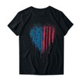 thumbnail image 3 of Lolmot Femme Lndependence Day Élégant Imprimé Col Rond Manches Courtes Top, 3 of 3