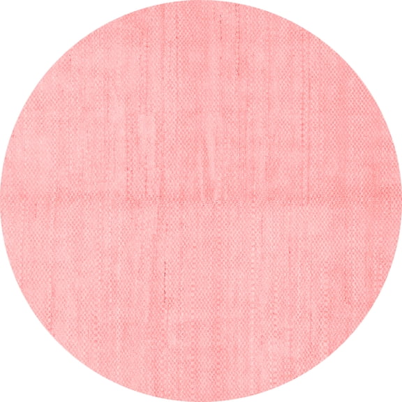 Ahgly Company Machine Washable Indoor Round Solid Red Modern Area Rugs, 6' Round