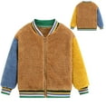 thumbnail image 4 of Gibobby Chamarra de invierno para bebé niñoNiños pequeños Niñas Casual Zip Up Deportes Empalme Fleece Chaqueta Abrigo Manga larga Espesar Prendas de abri(Caqui, 2-3 Años), 4 of 5