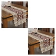thumbnail image 1 of relayinert Comfortable Crochet Lace Table Runner For Easy Care Wedding Easy Wash Fitting wine red 40*120cm 2Set, 1 of 6