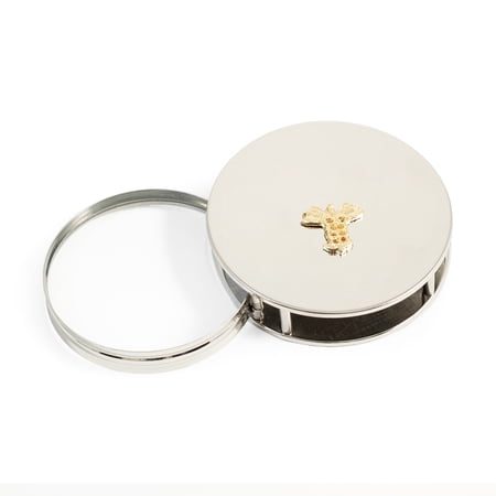 "Medical", Chrome Plated Paperweight & Fold Out Magnifier with 3X Magnification.