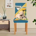 thumbnail image 4 of Yayeee 2 Pack Dining Chair Covers Stretch Parson Chairs Slipcovers Seat Protector, Yellow Glasses, 4 of 6