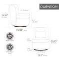 thumbnail image 4 of 25.2" Wide Armless Chenille Swivel Chair with Pillow, Cushioned Seat & Metal Base, 360° Rotating Accent Chair for Living Room, Bedroom, Lounge or Office, Gray, 4 of 7