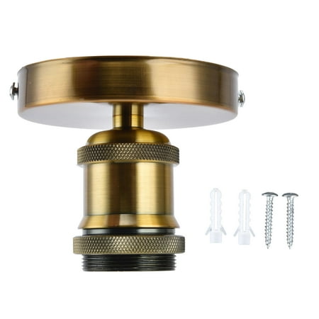 

WonderfulMart Vintage E26 E27 Lamp Socket Ceiling Lamp Holder with Accessories for Kitchen Bedroom Living Room 100240VAntique Gold