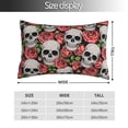 thumbnail image 2 of Yiaed Skull and Roses Print Brushed Microfiber Envelope Pillowcases, Standard,Envelope Closure Pillow Cases(No pillow core)-20"x30", 2 of 6