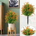 thumbnail image 4 of Arreglo floral artificial de camelia y plantas verdes: simulación primaveral realista para la decoración del hogar, centro de mesa floral artificial que no necesita riego para la sala de estar, la, 4 of 6