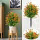 thumbnail image 4 of Flores Artificiales de Camelia con Plantas Verdes - Decoración de Primavera para El Hogar - Arreglo Floral Artificial para Sala de Estar, Comedor, Mesa, Estante, Escritorio de Oficina - Decoración Du, 4 of 7