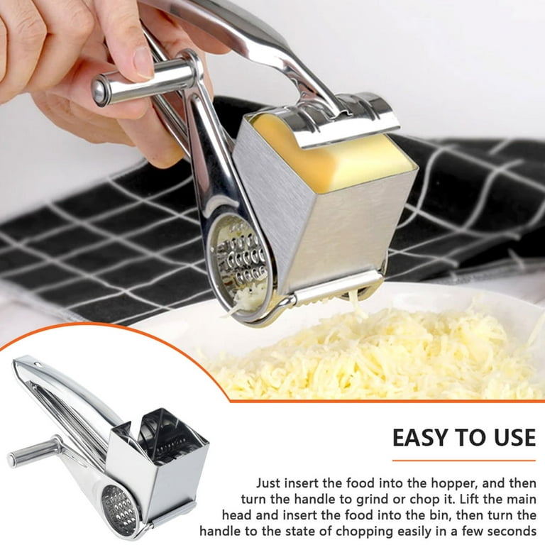 Cheese Grater, Stainless Steel Rotary Cheese Graters Shredder Handheld,  Kitchen Grater for Cheese Ginger Vegetables - Imported Products from USA -  iBhejo